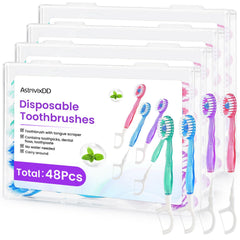 AstrivixDD frente del paquete con 48 cepillos para almacenamiento fácil