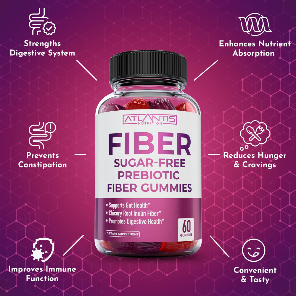 Atlantis Nutrition gomas sobre fondo natural transmitiendo opción sin azúcar