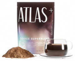 Atlas Coffee Club frente del envase mostrando la bolsa y diseño elegante