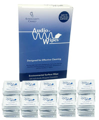 AUDIOLOGIST'S CHOICE empaque frontal con 100 toallitas, práctico para llevar