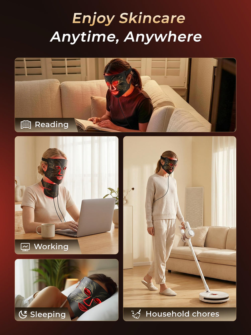 Aurphany máscara guardada en maleta ideal para cuidados en viaje