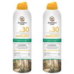 Australian Gold vista frontal del pack de 2 botellas mostrando etiqueta y tamaño práctico