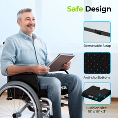 AUVON cojín junto a una silla para comparar tamaño y ajuste