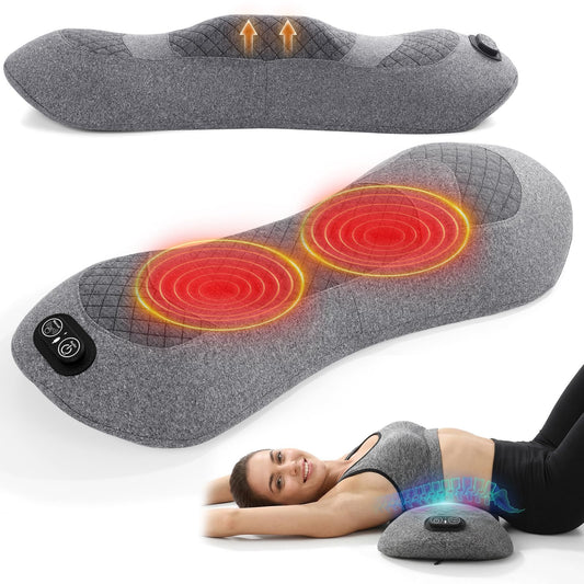 Awaydoor vista frontal del cojín lumbar mostrando forma ergonómica y beneficios de soporte