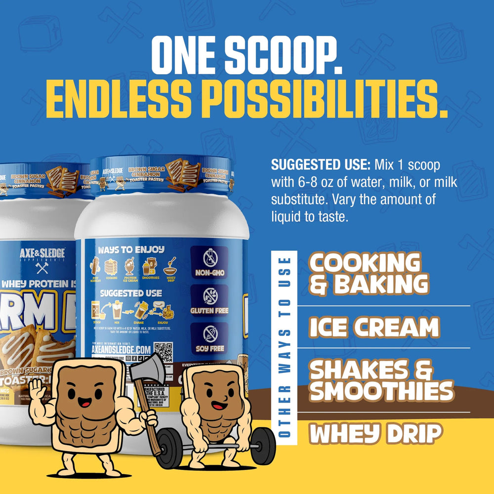 Axe & Sledge etiqueta nutricional mostrando macros bajos y detalles de ingredientes