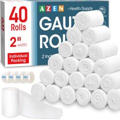 AZEN paquete frontal mostrando 40 rollos, ideal para reponer botiquines