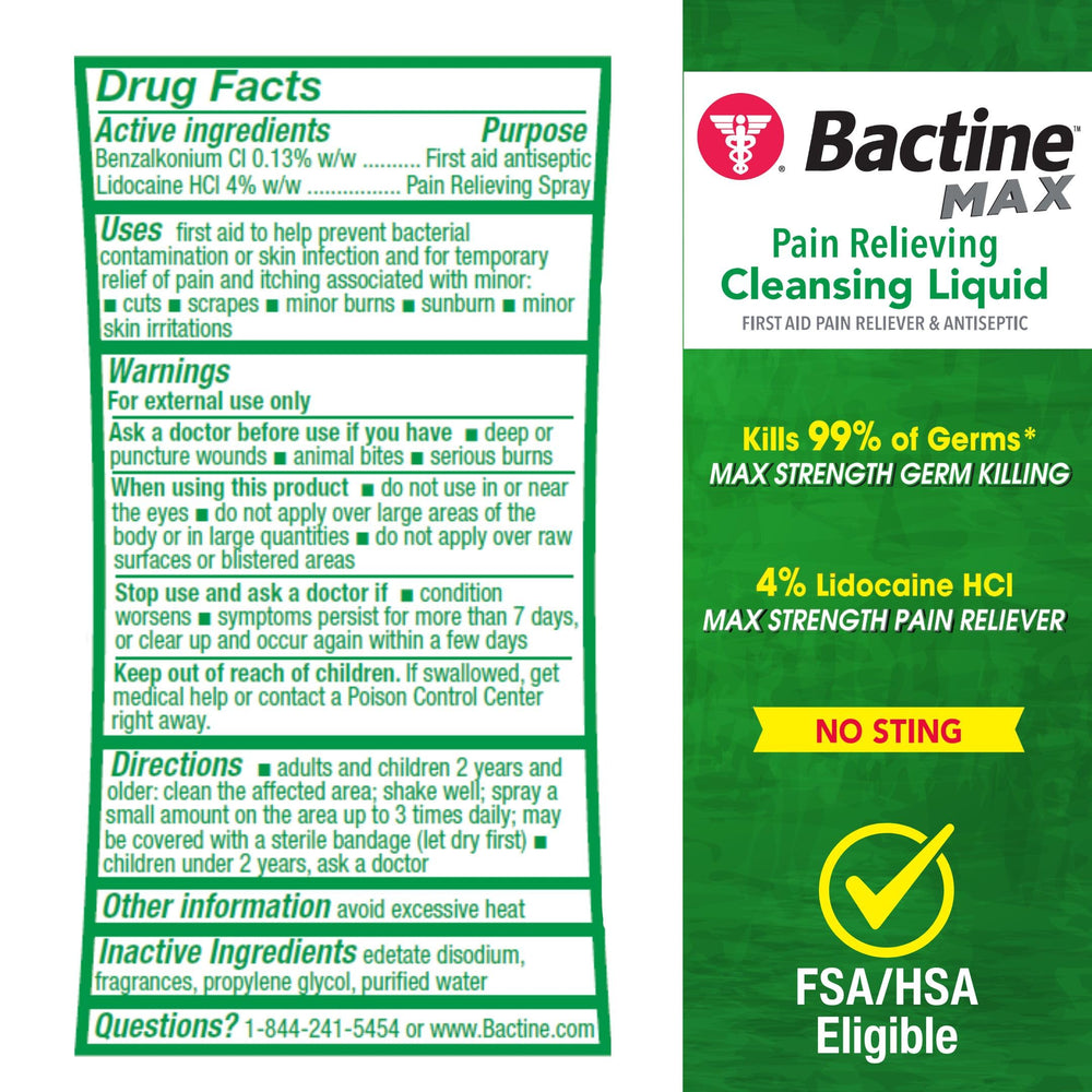 Bactine MAX boquilla en detalle para aplicar spray con precisión y comodidad