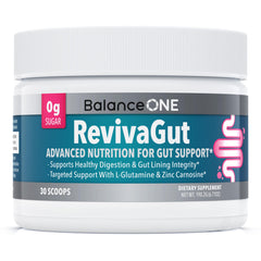 Balance ONE envase frontal mostrando fórmula para reparación intestinal y tranquilidad