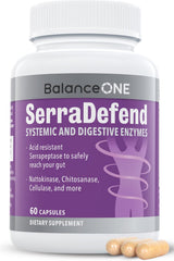 Balance ONE frasco SerraDefend frente mostrando diseño y beneficio digestivo