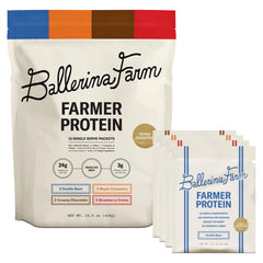 Ballerina Farm envase frontal mostrando pack de sabores y beneficio natural