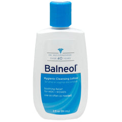 Balneol envase frontal 3 oz mostrando etiqueta y fácil transporte
