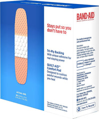Comparación de tamaño Band-Aid junto a una moneda para escala práctica