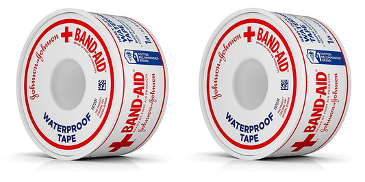 Band-Aid frente del empaque mostrando rollo doble y uso práctico