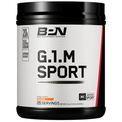 BARE PERFORMANCE NUTRITION frente del envase que muestra 25 servicios y sabor naranja