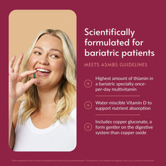 Bariatric Advantage cápsula en mano que facilita la ingesta y cumplimiento diario