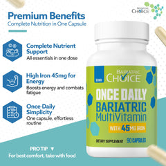 Bariatric Choice cápsula en mano demostrando tamaño fácil de tragar