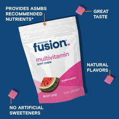 Masticables Bariatric Fusion envueltas individualmente listas para llevar, facilitan cumplimiento diario