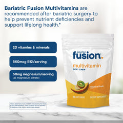 Bariatric Fusion etiqueta con lista de vitaminas y beneficios claros