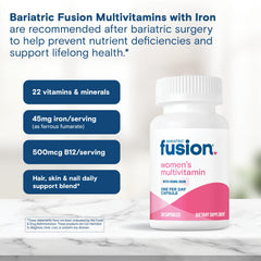 Bariatric Fusion cápsula al lado de una moneda para comparar tamaño