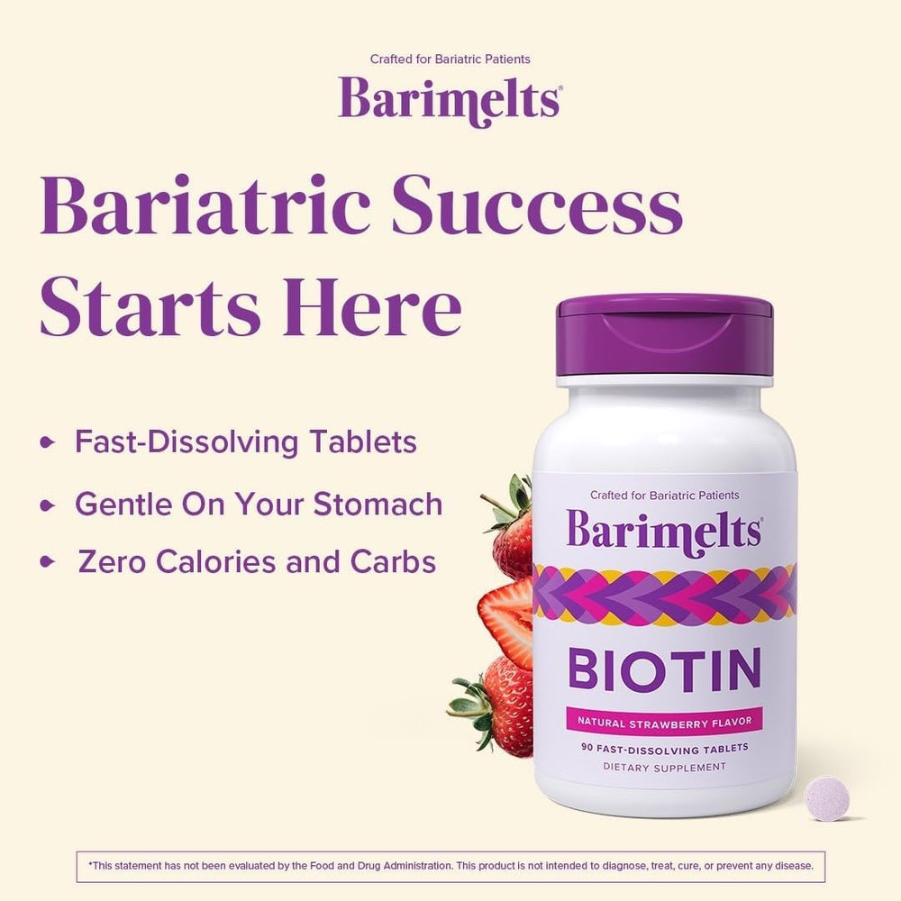 BariMelts en contexto matinal junto a vitaminas representando rutina postoperatoria
