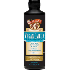 Barlean's botella frontal de 16 oz con aceite vegano omega, fácil dosificación