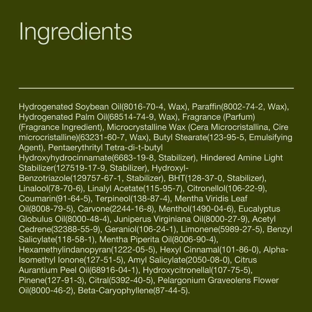 Bath & Body Works etiqueta con ingredientes y concentración aromática