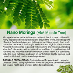 Bcuelov moringa frasco abierto con cápsulas listo para consumo diario