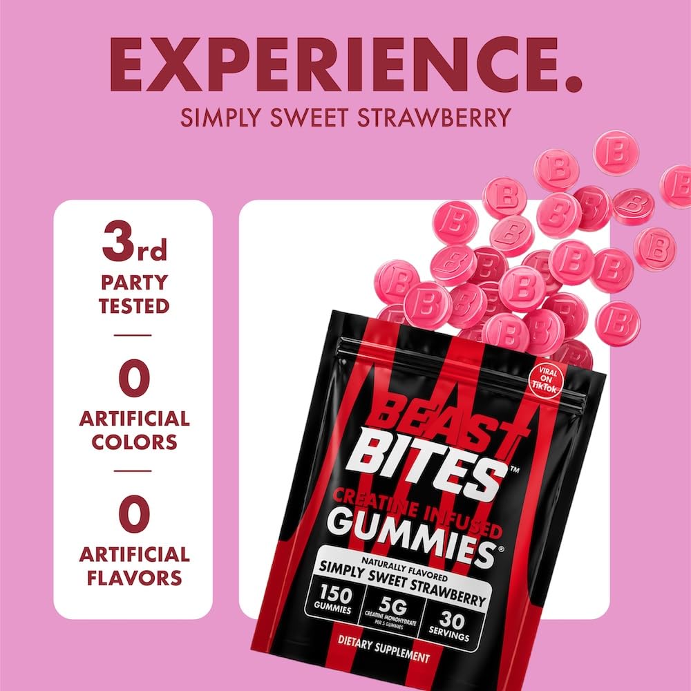 BEAST BITES etiqueta con certificaciones NSF y Clean Label Project visibles