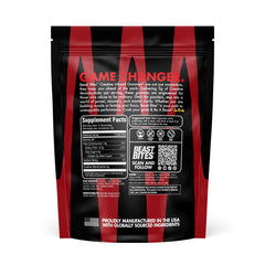 BEAST BITES primer plano de textura de gominolas, fácil masticación y sabor