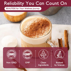 BEAUTIDE rutina diaria de colágeno, soporte para cabello y uñas.