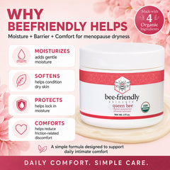 BeeFriendly aplicación con manos ilustra uso sencillo y efectiva hidratación
