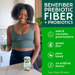 Frutas naturales que representan sabores Benefiber y beneficio de colores naturales