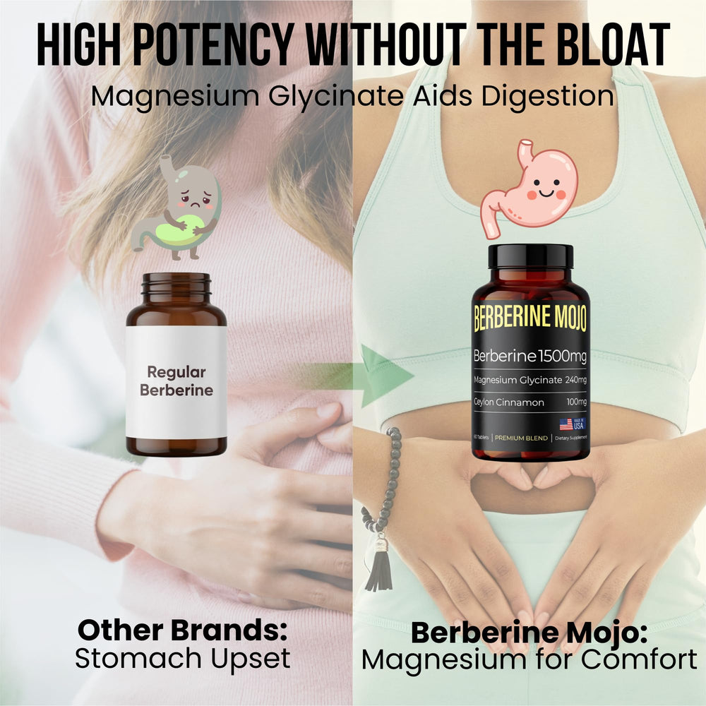 Etiqueta lateral de Berberine Mojo con ingredientes y pureza verificable