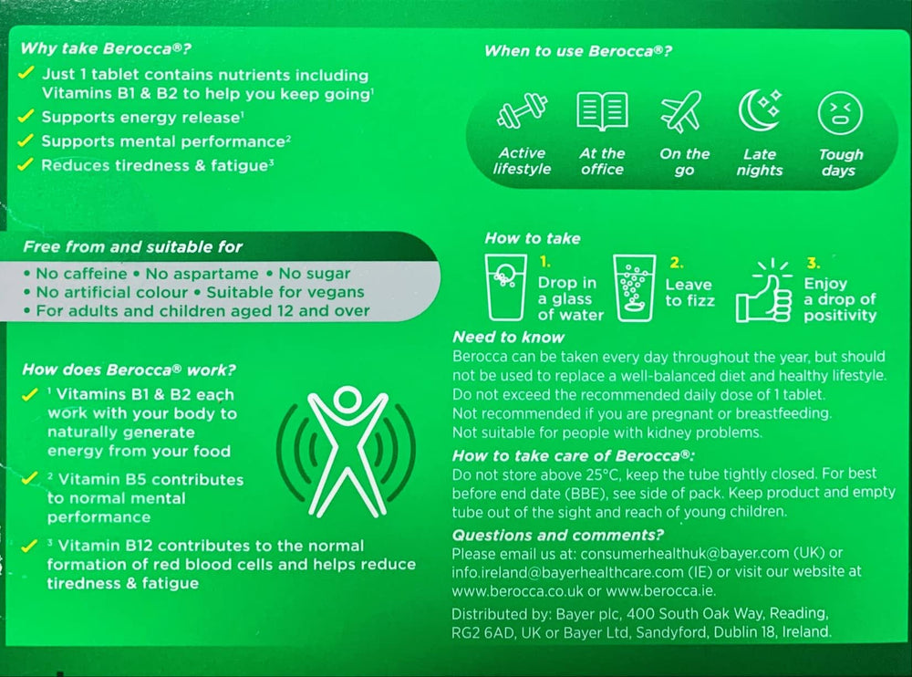 Berocca naranja aroma-fruta: sabor agradable que facilita beber durante el día