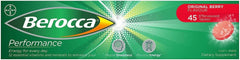 Berocca Performance Original mano sosteniendo vaso con bebida energizante