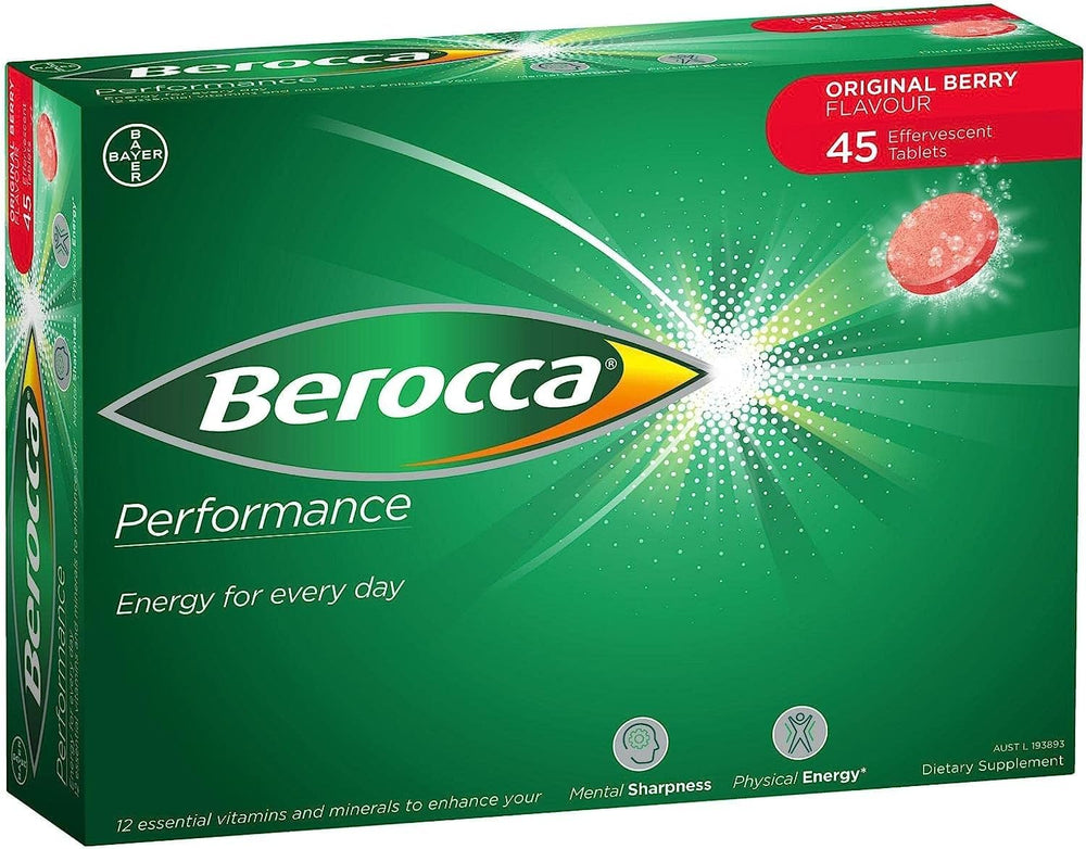 Berocca Performance Original tabletas efervescentes sobre mesa listas para usar