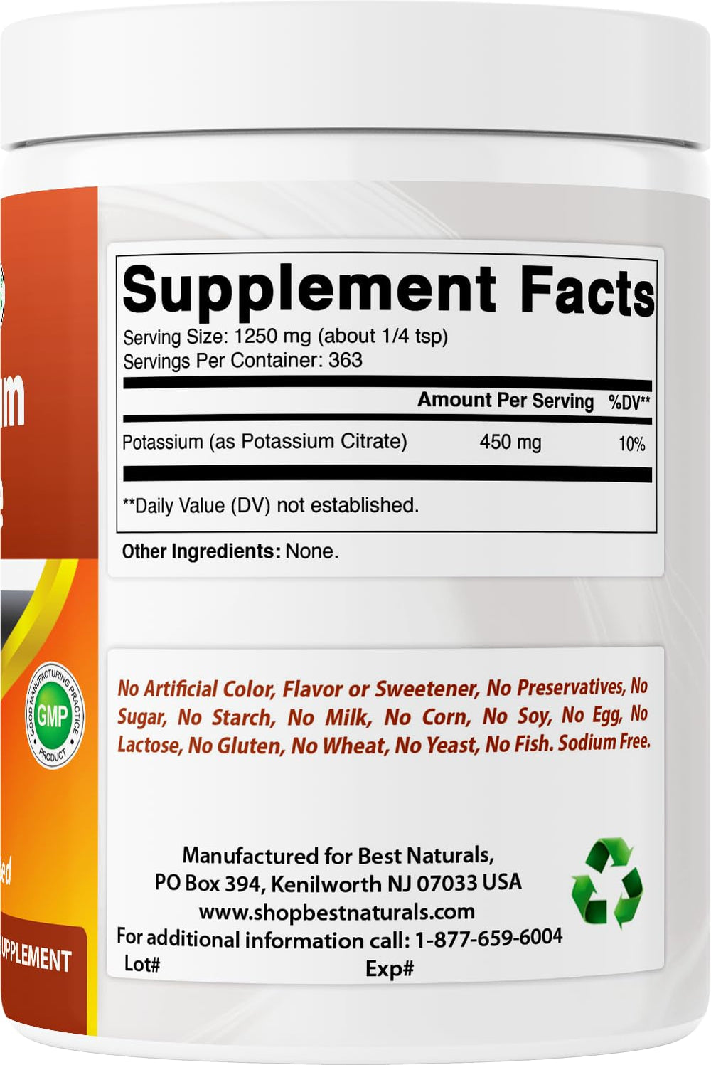 Best Naturals ingredientes y sellos de calidad que indican ausencia de alérgenos y GMO