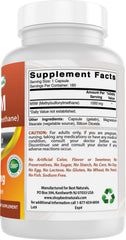 Best Naturals lista de ingredientes y sello de pruebas de terceros visible en etiqueta