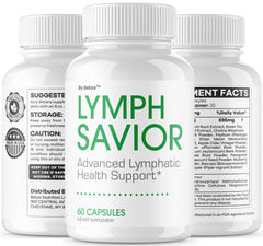 Escena de estilo de vida con BetaX Lymph Savior en mesa saludable, apoyo al bienestar