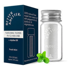 Better & Better tarro de vidrio reutilizable con hilo dental sostenible