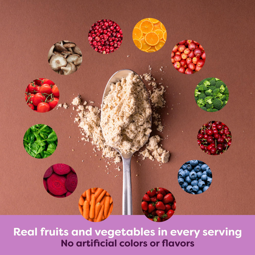 BetterBody Foods cucharada con polvo, dos scoops aportan 6 g proteína vegana
