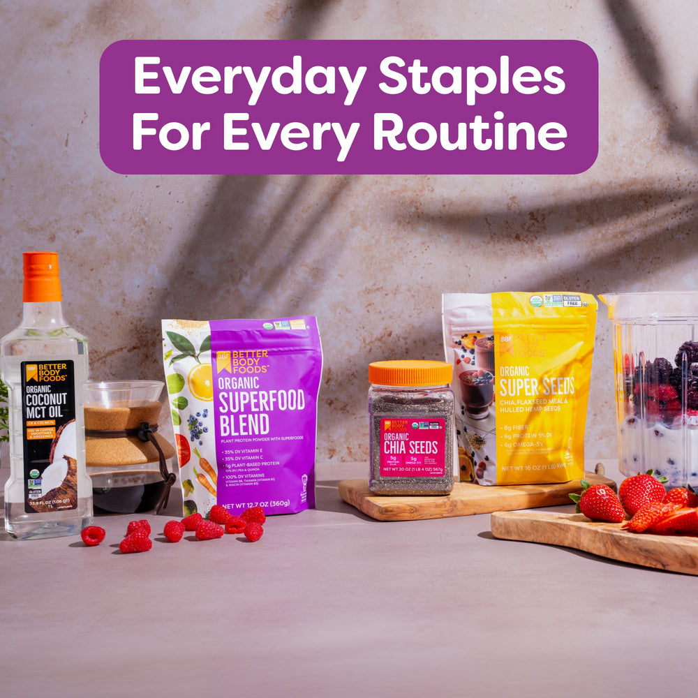 BetterBody Foods polvo mezclado en yogur, mejora textura y valor nutritivo