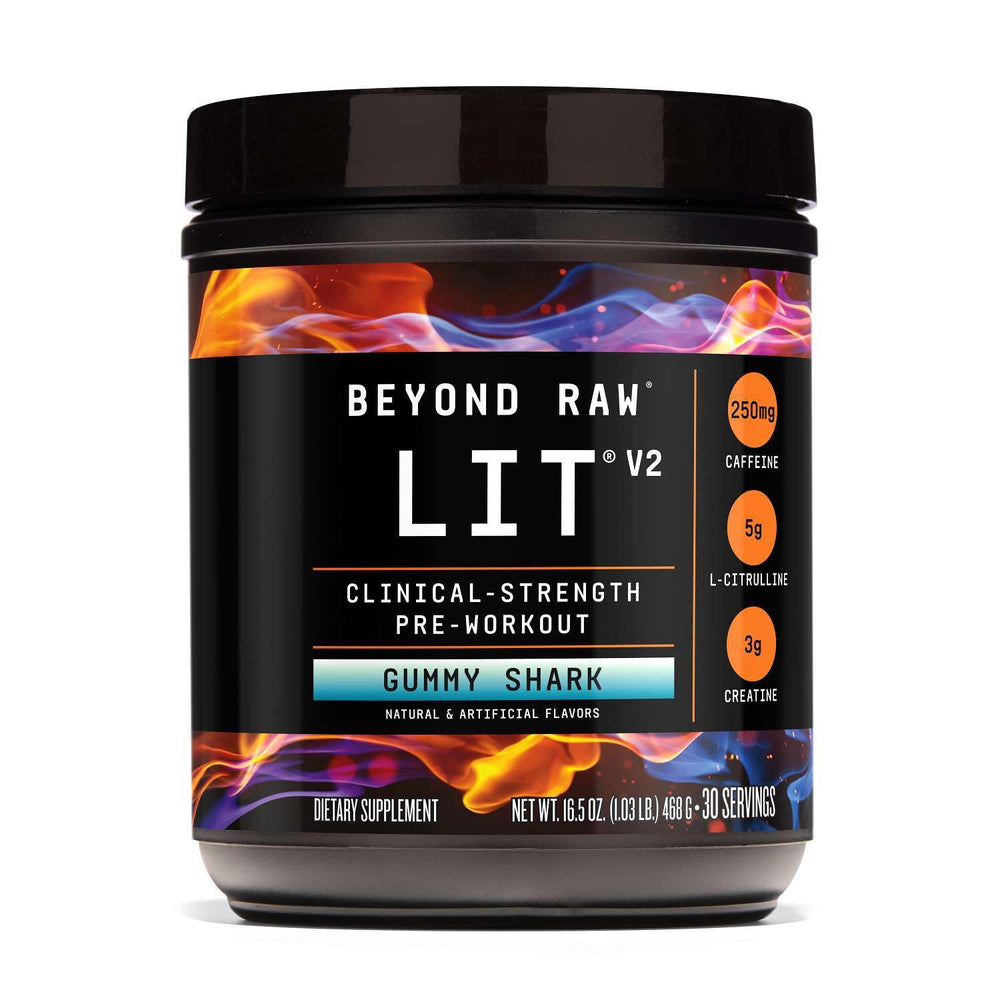 BEYOND RAW envase LIT V2 frente mostrando diseño y claridad