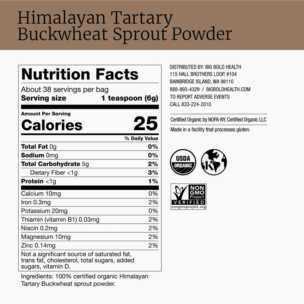 BIG BOLD HEALTH etiqueta nutricional legible con datos clave