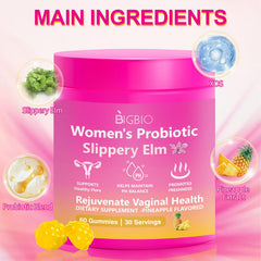 BIGBIO ingredientes slippery elm y XOS resaltando soporte calmante