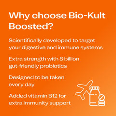 Bio-Kult cápsula en primer plano que revela forma y fácil ingestión