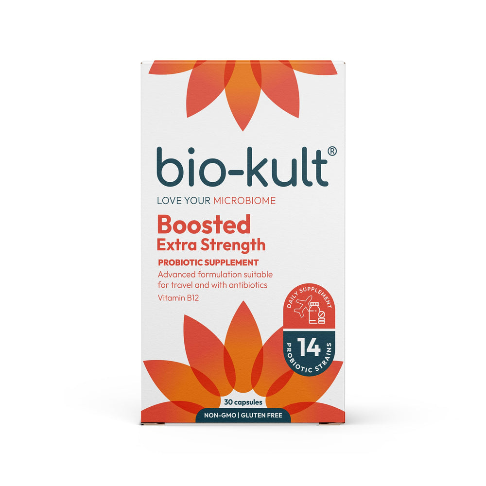 Bio-Kult envase frontal mostrando 30 cápsulas y beneficios