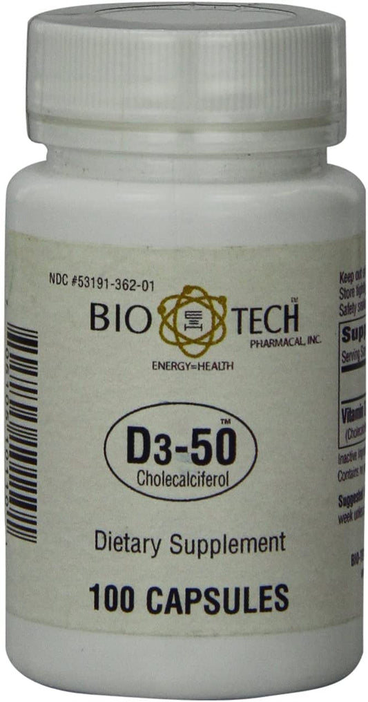 Bio-Tech Pharmacal frasco frontal mostrando etiqueta clara y beneficios