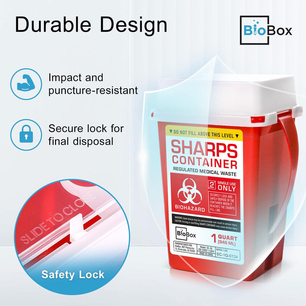 BioBox en uso depositando una aguja con facilidad y protección