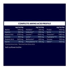 Biochem cuchara con porción señalando 20g de proteína por servicio
